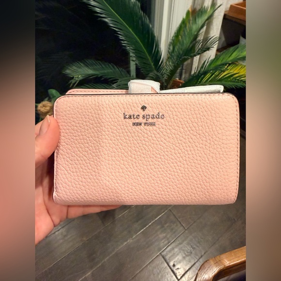 kate spade Handbags - kate spade Blush Pink Pebbled Leather Zip Wallet